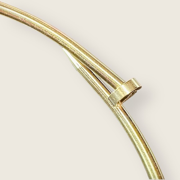 RESTOCKED Yellow Gold-Plated Stainless Steel Nail Collar Designer Style Necklace - Picture 10 of 16